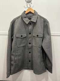 HEDGE Button Up Brushed Shacket in grey - men's jacket - view 4