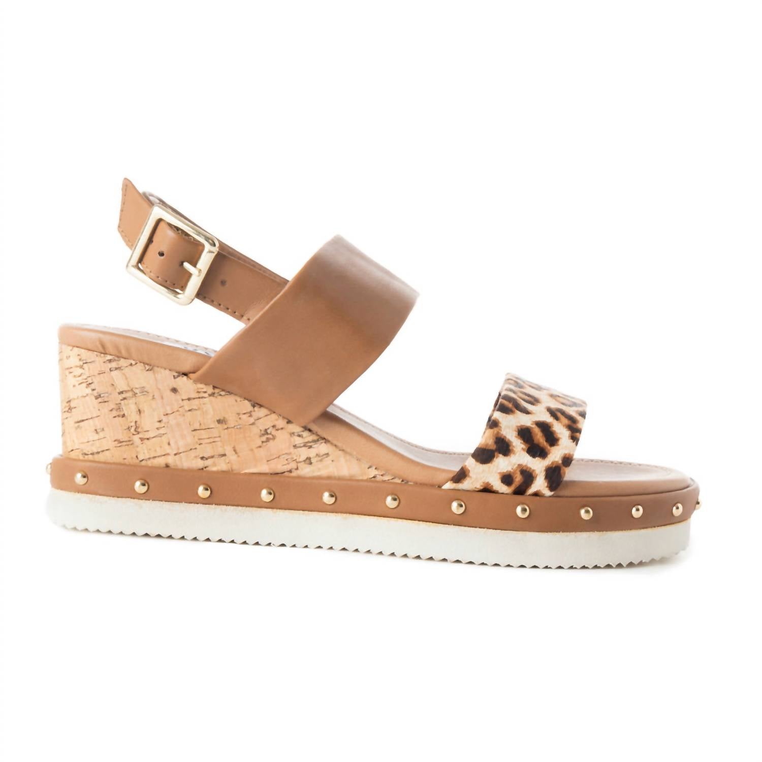Myra Women's Day Dreamer Wedge Sandal in cheetah brown - women's sandal - alternate view