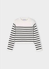 Mayoral - Scallop Neck Knit Stripe Top
