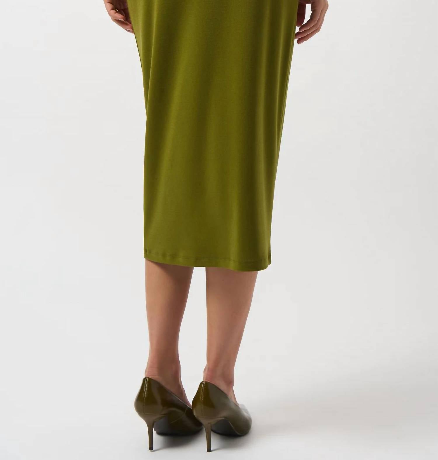 Joseph Ribkoff - Crepe Knit Pull On Midi Pencil Skirt