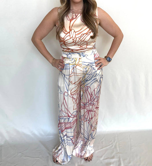 Frnch - Pastel Sketch High Rise Wide Leg Pants