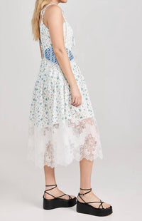 Lil Lemons By For Love And Lemons - Colby Patchwork Midi Dress