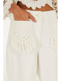 Farm Rio - Twill Pants With Fringe Pockets