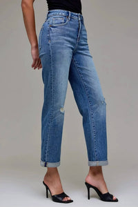 Hidden - Double Cuffed High Rise Jeans