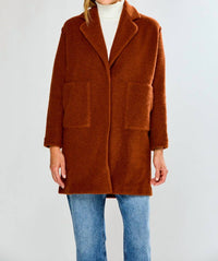SARA CAMPBELL Chloe Dropped Shoulder Coat in chestnut - women's jacket