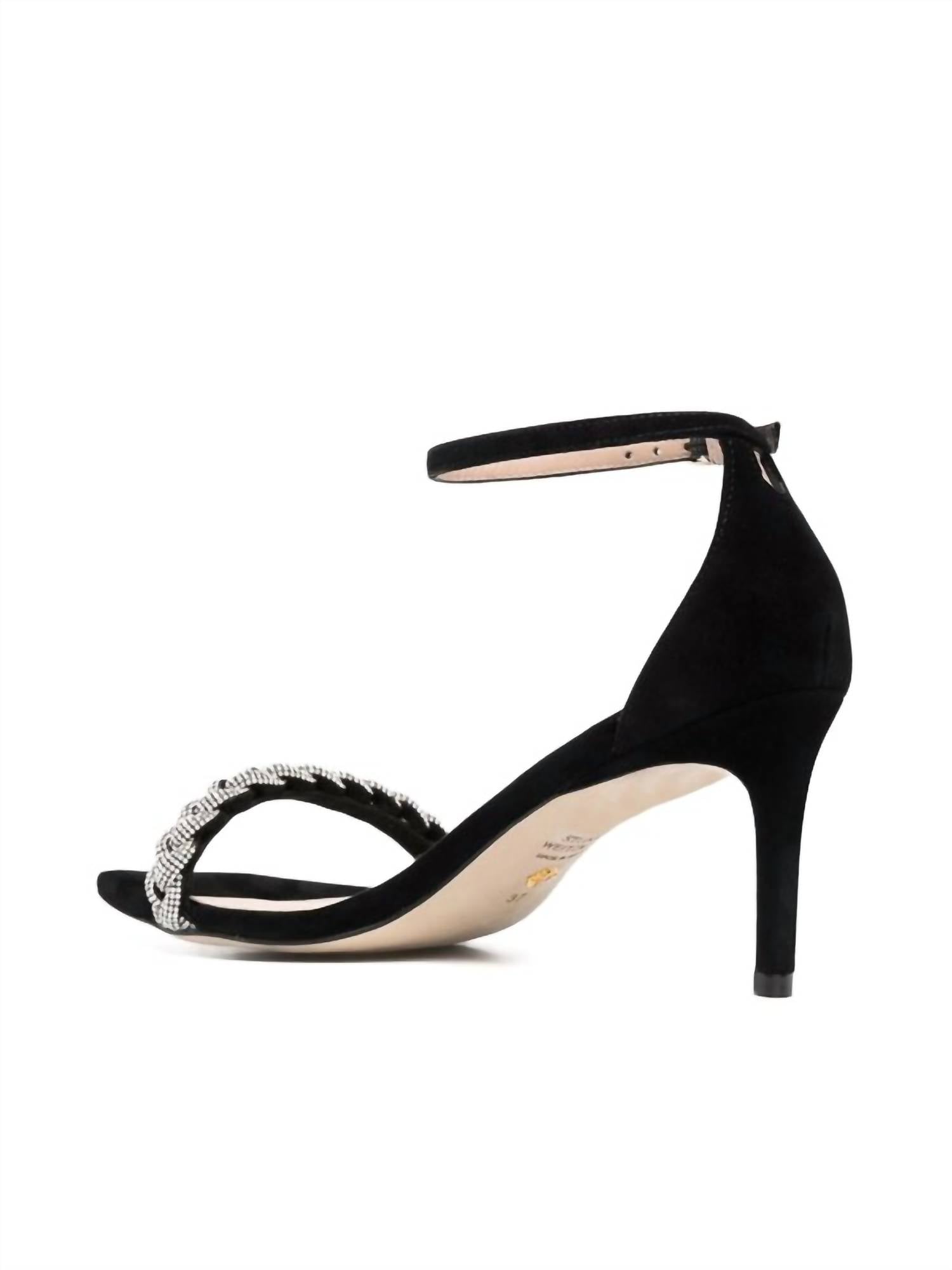 STUART WEITZMAN Women's Nudistcurve Highshine Sandal in black - women's sandal - alternate view
