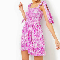 Lilly Pulitzer Rivera Tie Straps Romper in wild fuchsia - women's pants