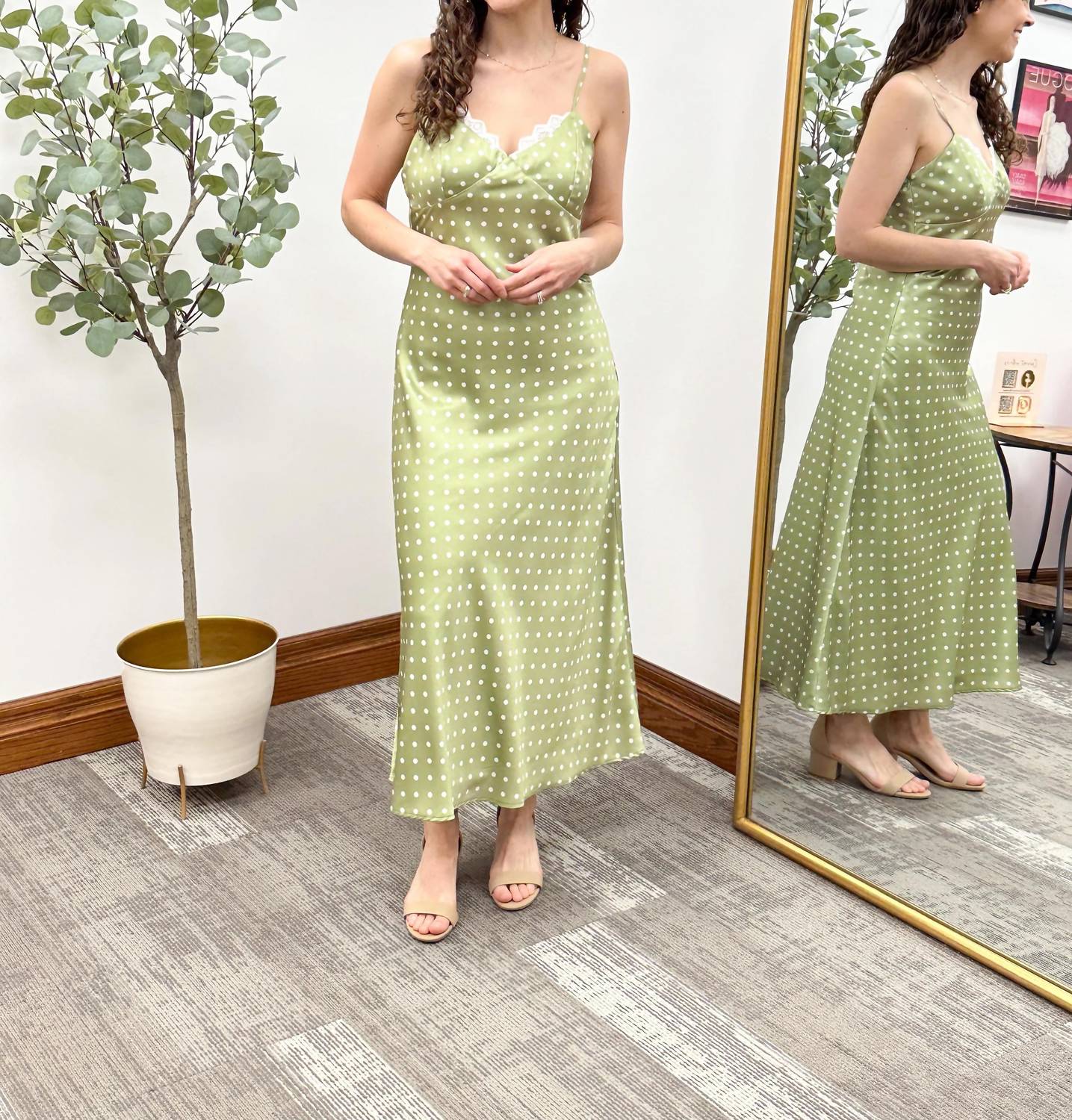 Sunday Edition - Polka Dot Satin Slip Dress