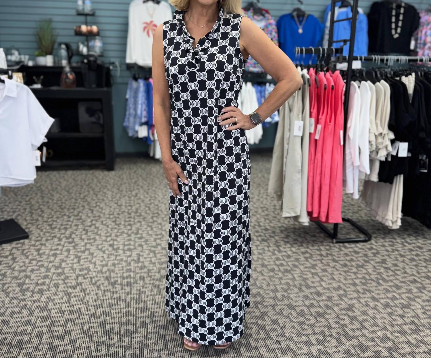Lulu-B - Ruffle Sleeveless Maxi Dress - Plus