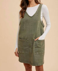 AnnieWear Lolly Denim Mini Dress in green - women's dress - view 4