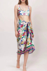 Johnny Was FLORAL TIE SARONG in aldrich - women's swimwear