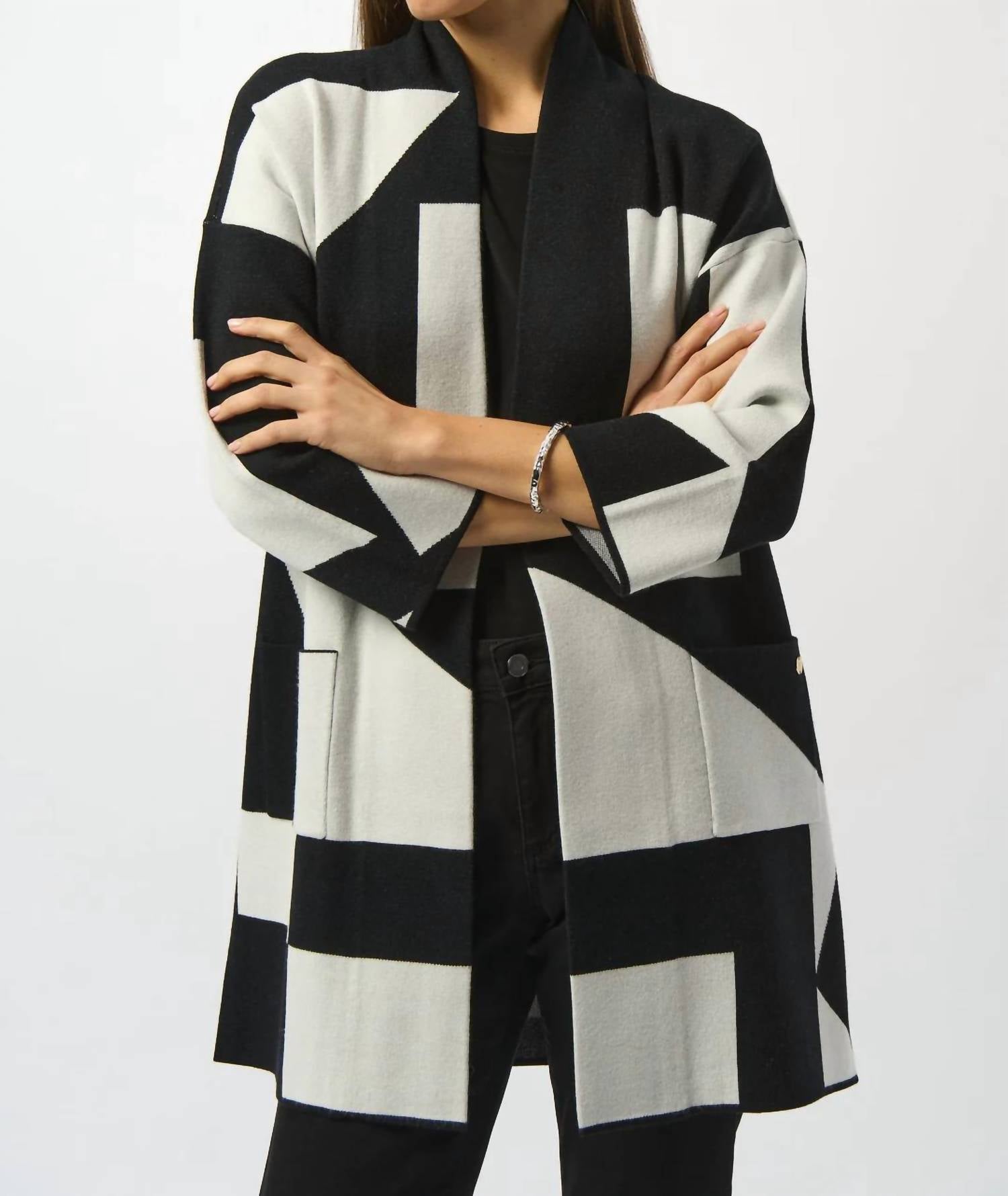 Joseph Ribkoff - Color Block 3/4 Sleeve Cover-up