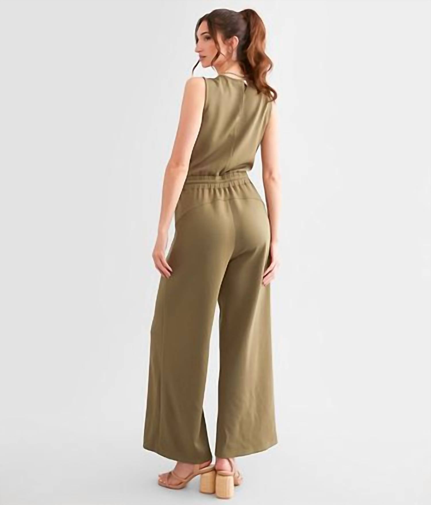 Davi & Dani - Plus Solid Knit Jumpsuit