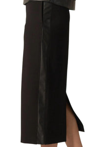 Before You - Fitted Ponte & Faux Leather Skirt