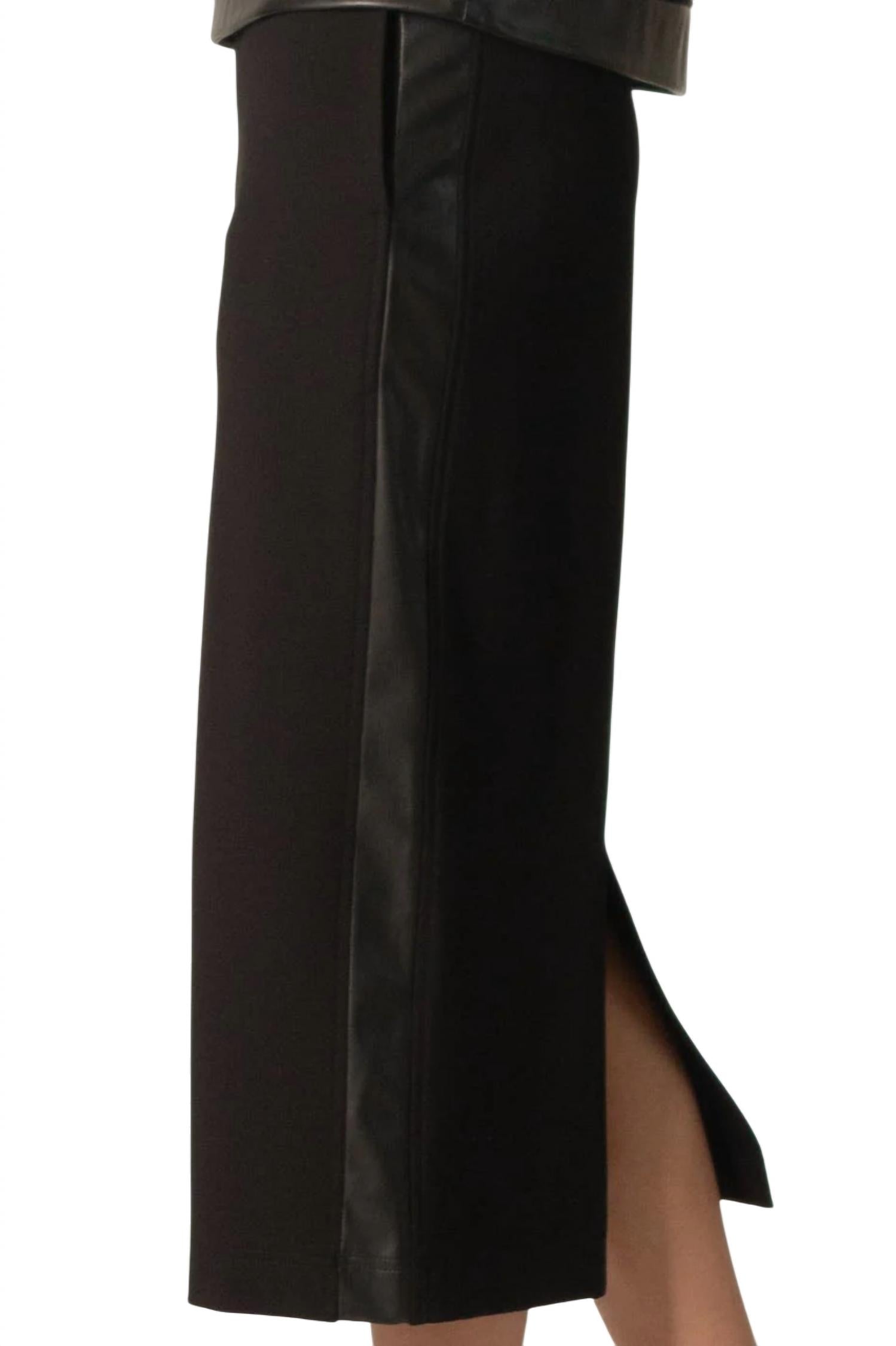 Before You - Fitted Ponte & Faux Leather Skirt
