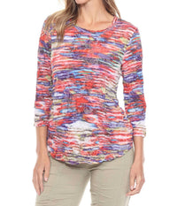 Carine - Radiant Lines Round Neck Top