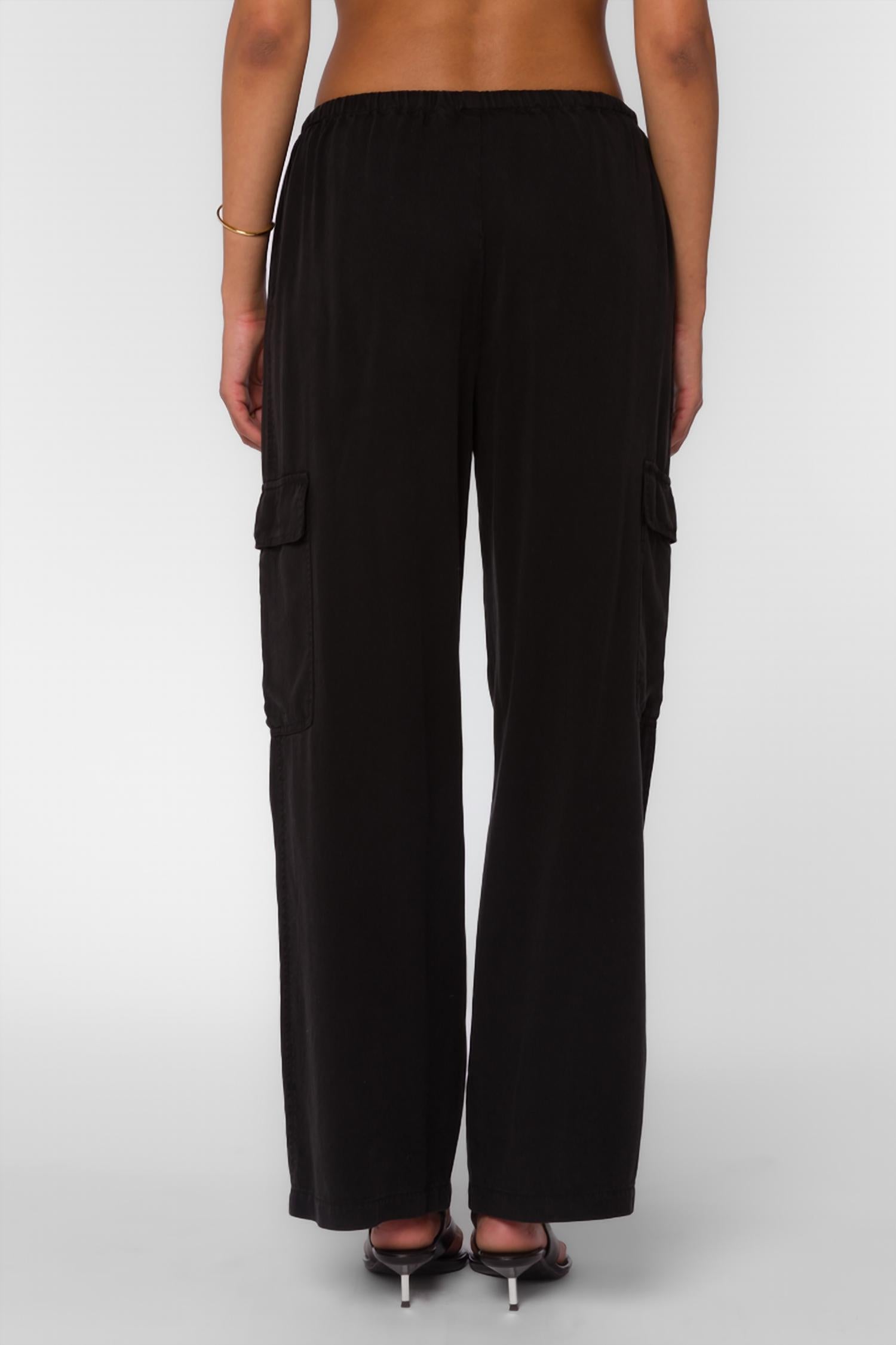 Velvet Heart Deja Pull On Elastic Pants in black - women's pants - detail view