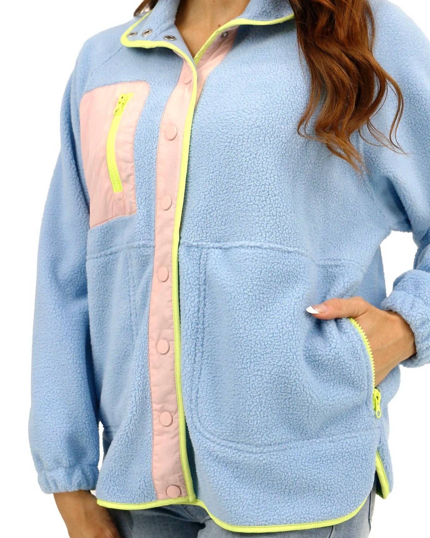 Grace And Lace - Colorblock Fleece Jacket