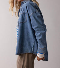 WISHLIST Washed Buttoned Up Shirt in medium denim - women's shirt - alternate view
