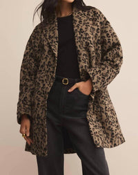 Z Supply Lennon Leopard Coat in suede - women's jacket