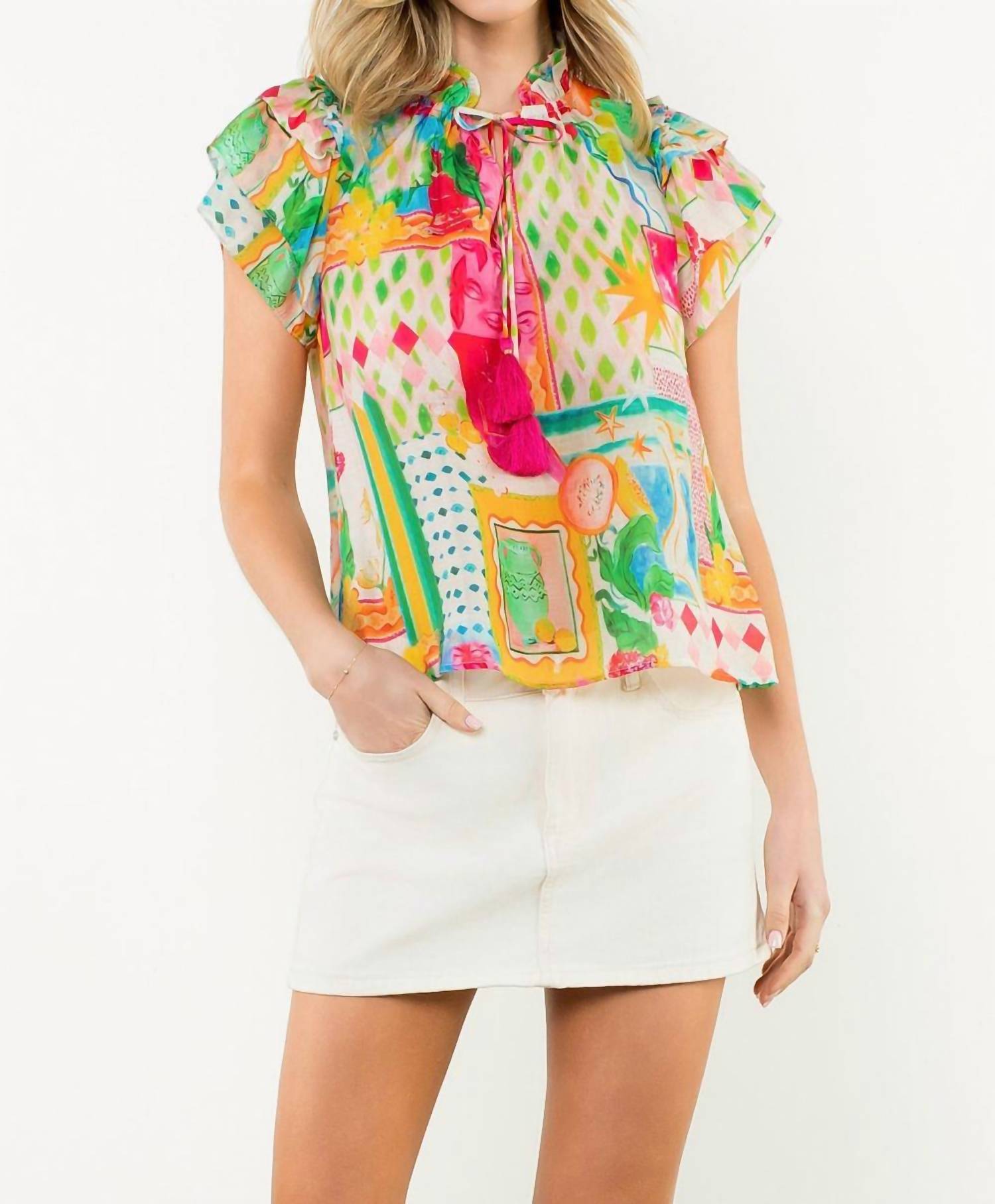 Thml - Floral Cap Sleeve Top