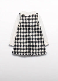 Abel & Lula Girls Pinafore Dress in black - kids' dress - detail view