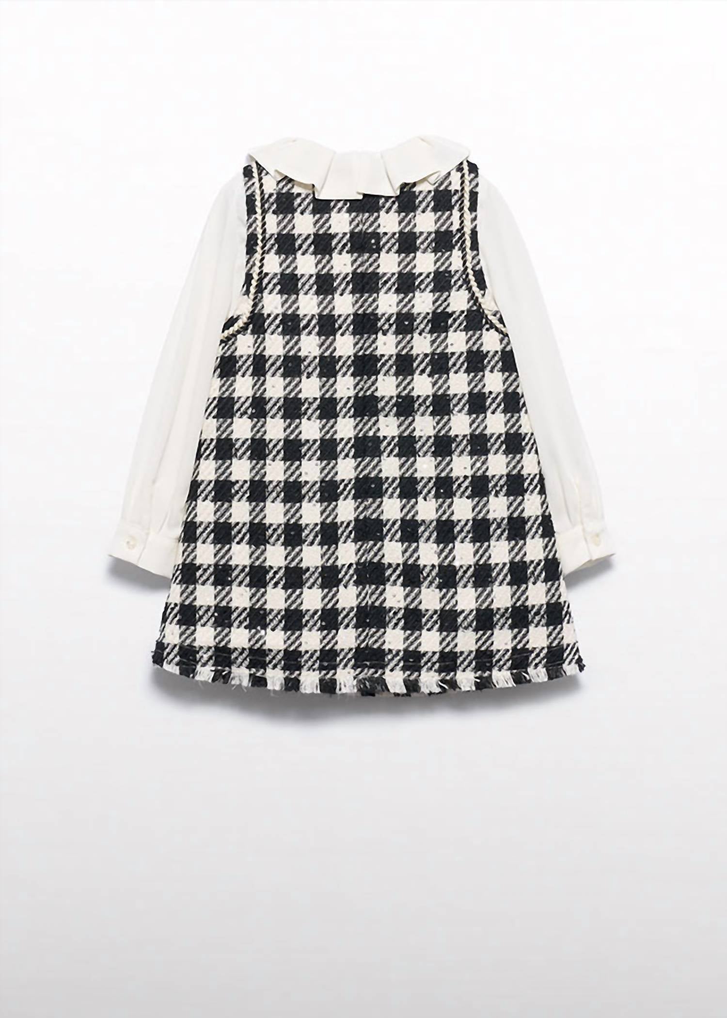 Abel & Lula Girls Pinafore Dress in black - kids' dress - detail view