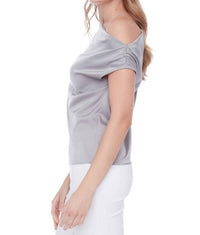 I Love Tyler Madison - Lily Solid Satin Assymetric Top