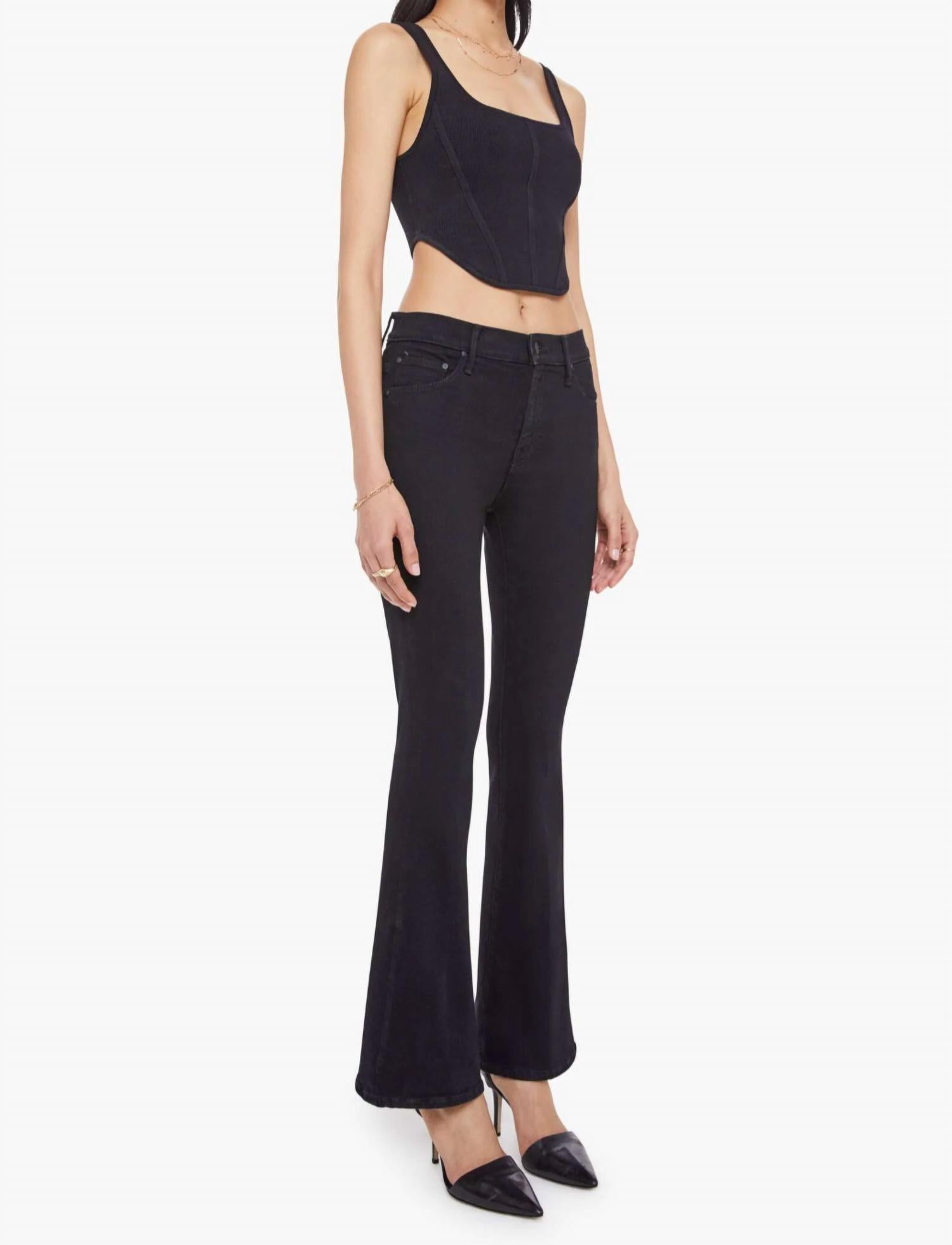 Mother Weekender Flare Jeans in nighty night 5 - women's jeans - detail view