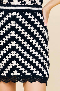 Skies Are Blue - Baja Sur Crochet A-line Mini Skirt
