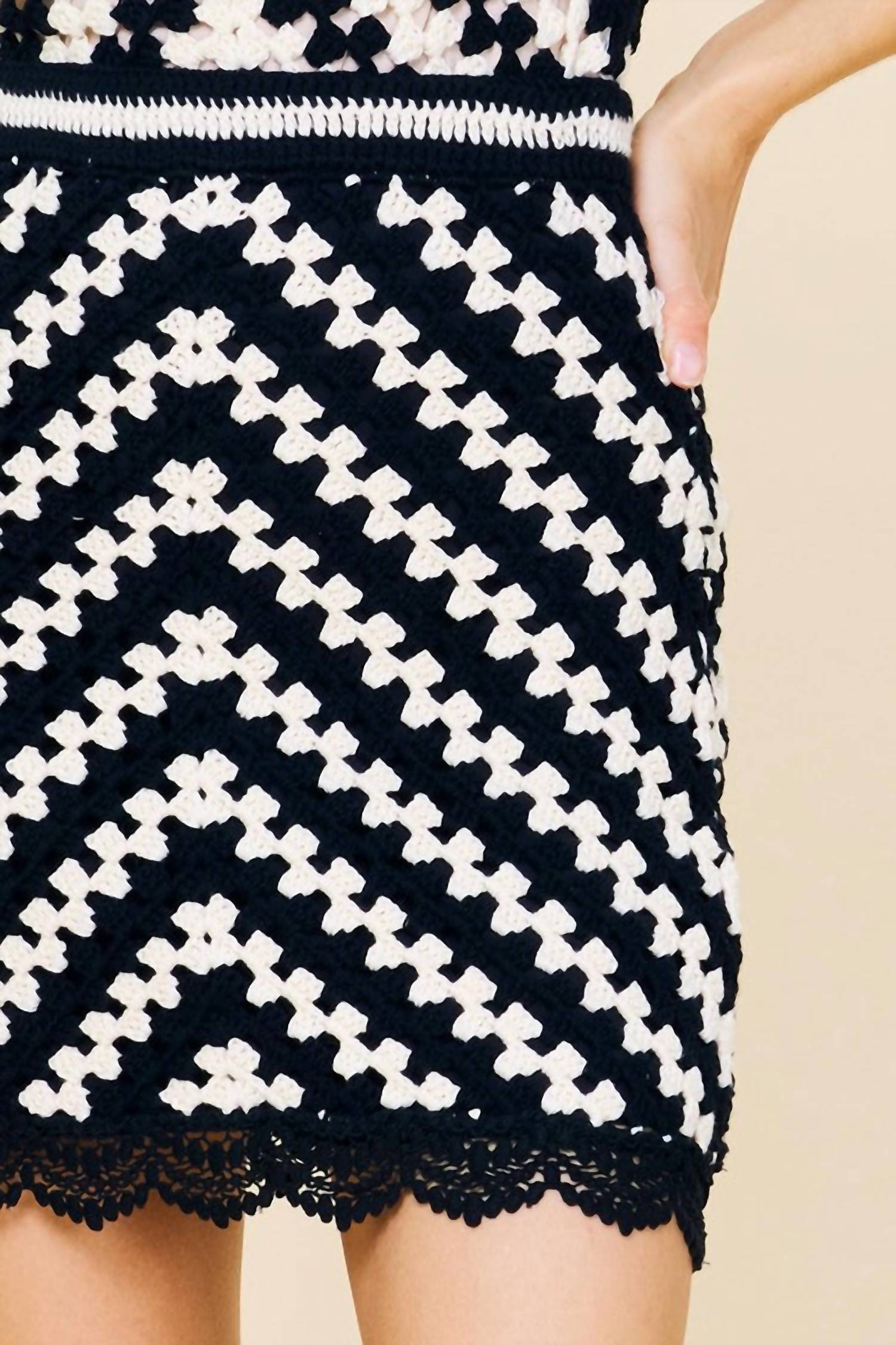 Skies Are Blue - Baja Sur Crochet A-line Mini Skirt