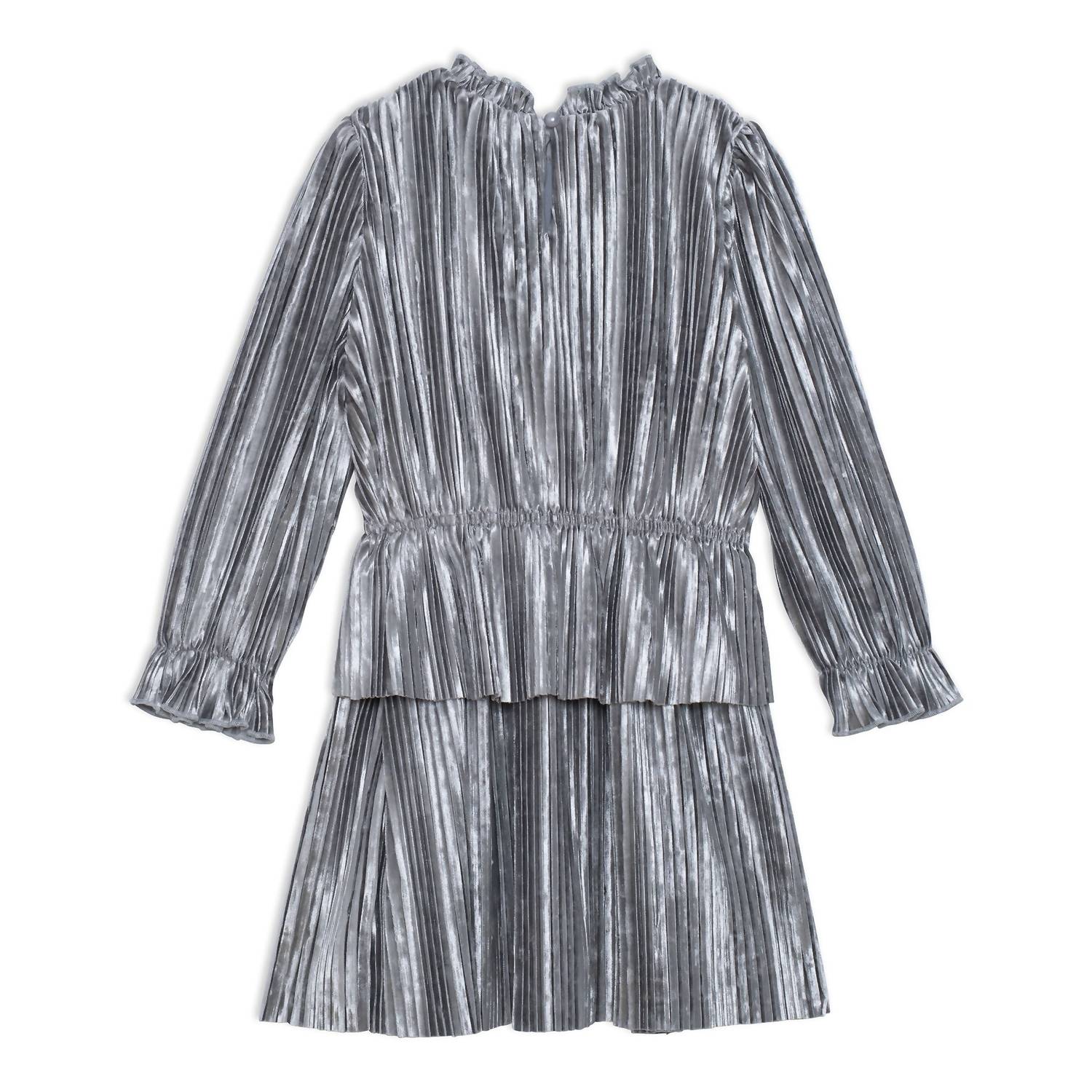 Deux Par Deux - Kid's Long Sleeve Crinkle Velvet Dress