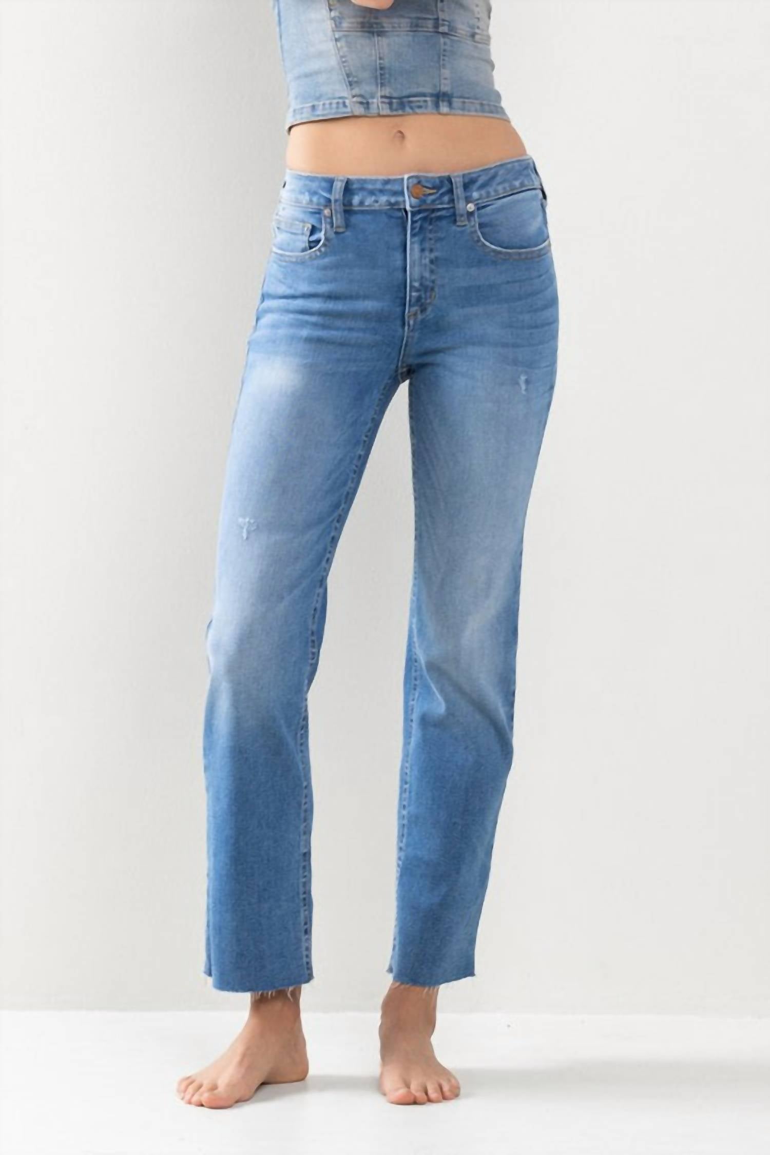 Sneak Peek - Jenna Cropped Raw Hem Jeans
