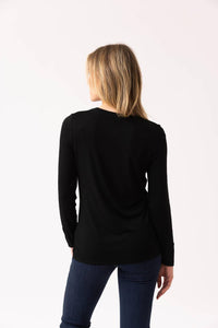 Marble - Button Cuff Long Sleeve Top