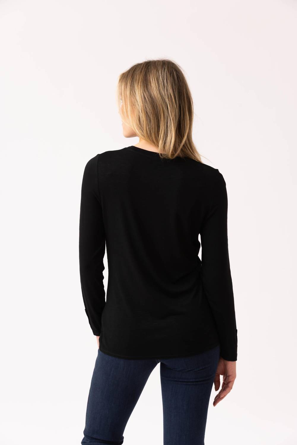 Marble - Button Cuff Long Sleeve Top