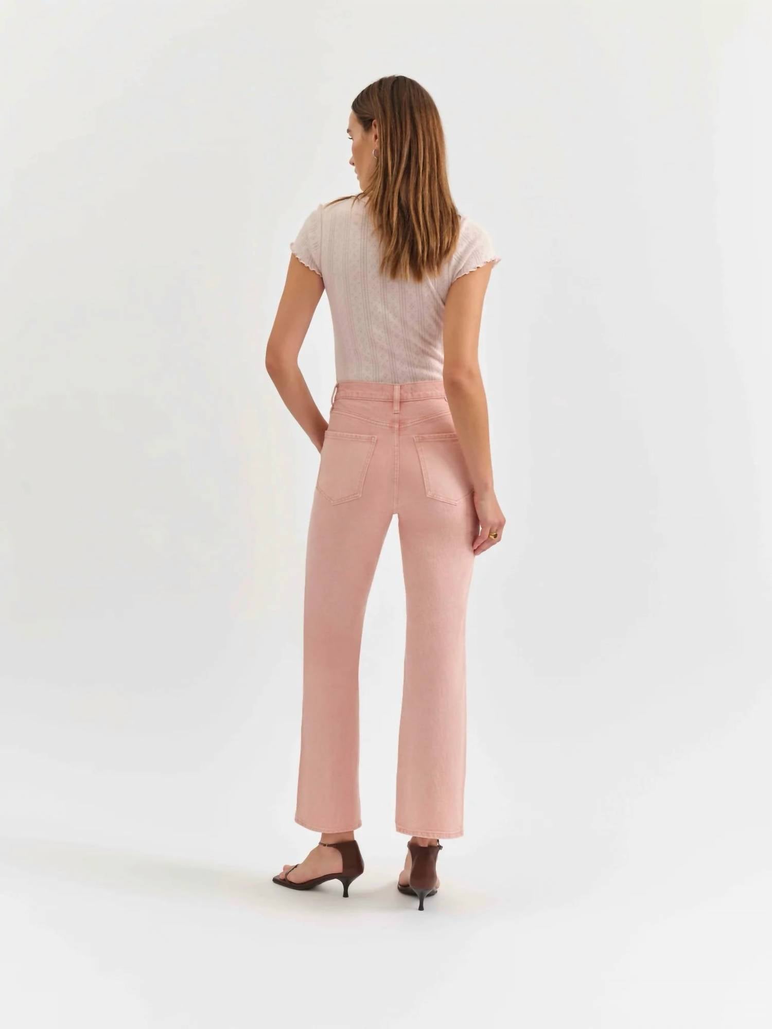 DAZE Soho Ankle Flare Jeans in rosewater - women's jeans - detail view