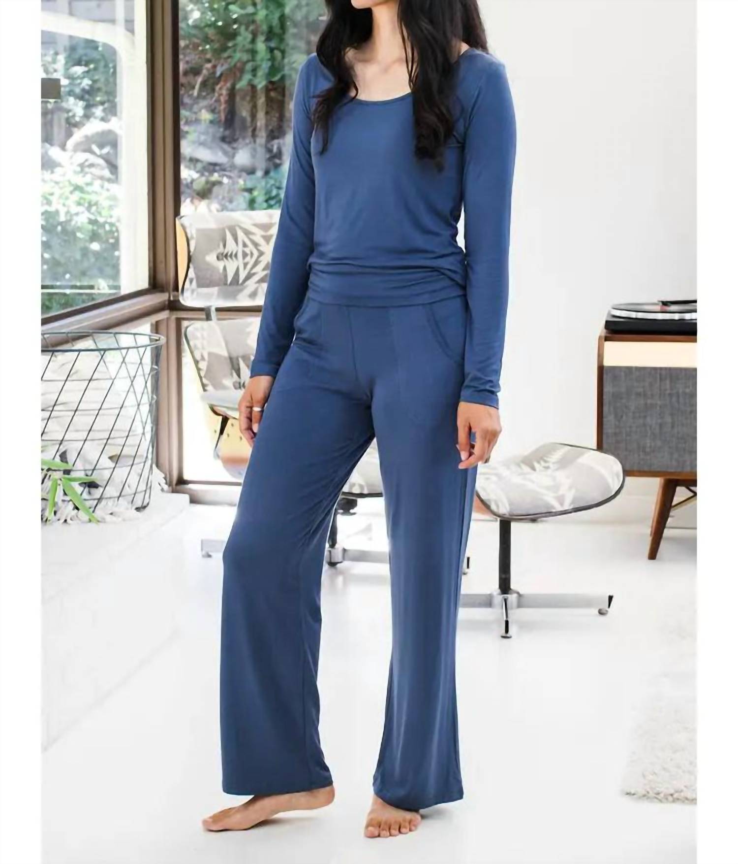Yala - Kayla Wide Leg Foldover Waist Organic Bamboo Pant