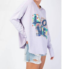 Easel - Love Patch Mineral Wash Top