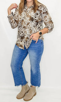 Multiples - Floral Button Up Shirt