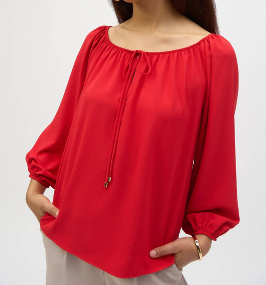 Joseph Ribkoff - Off Shoulder Eggshell Flared Top