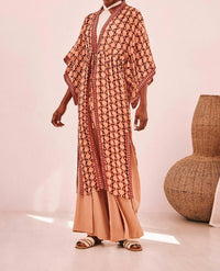 Nekane - Terracota Printed Kimono