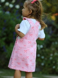 Rylee Faith Designs - Bow Denim Overall Dress