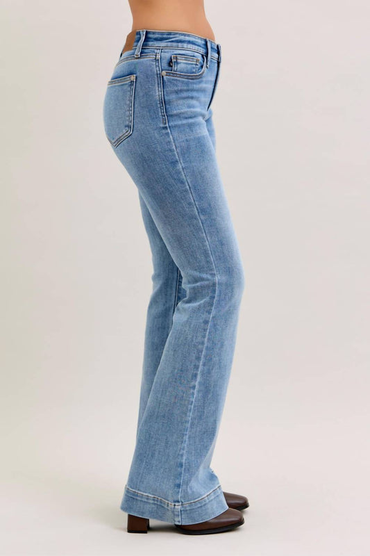Judy Blue - Mid Rise Trouser Flare Leg Jeans