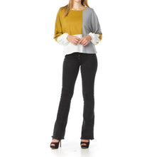 Papillon - Balloon Sleeves Color Blocked Sweater