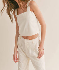 Sage The Label - Follow Me Relaxed Open Back Crop Woven Top
