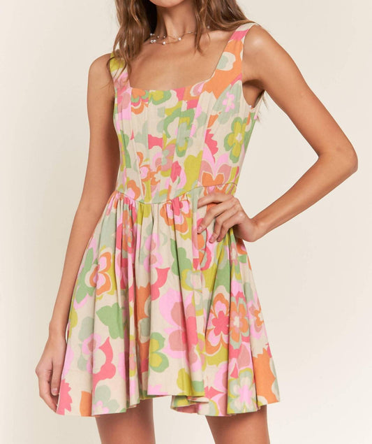 In The Beginning - Flirty Florals Mini Dress