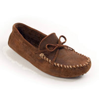 MINNETONKA Men's Cowhide Driving Moccasin in brown ruff - men's loafer