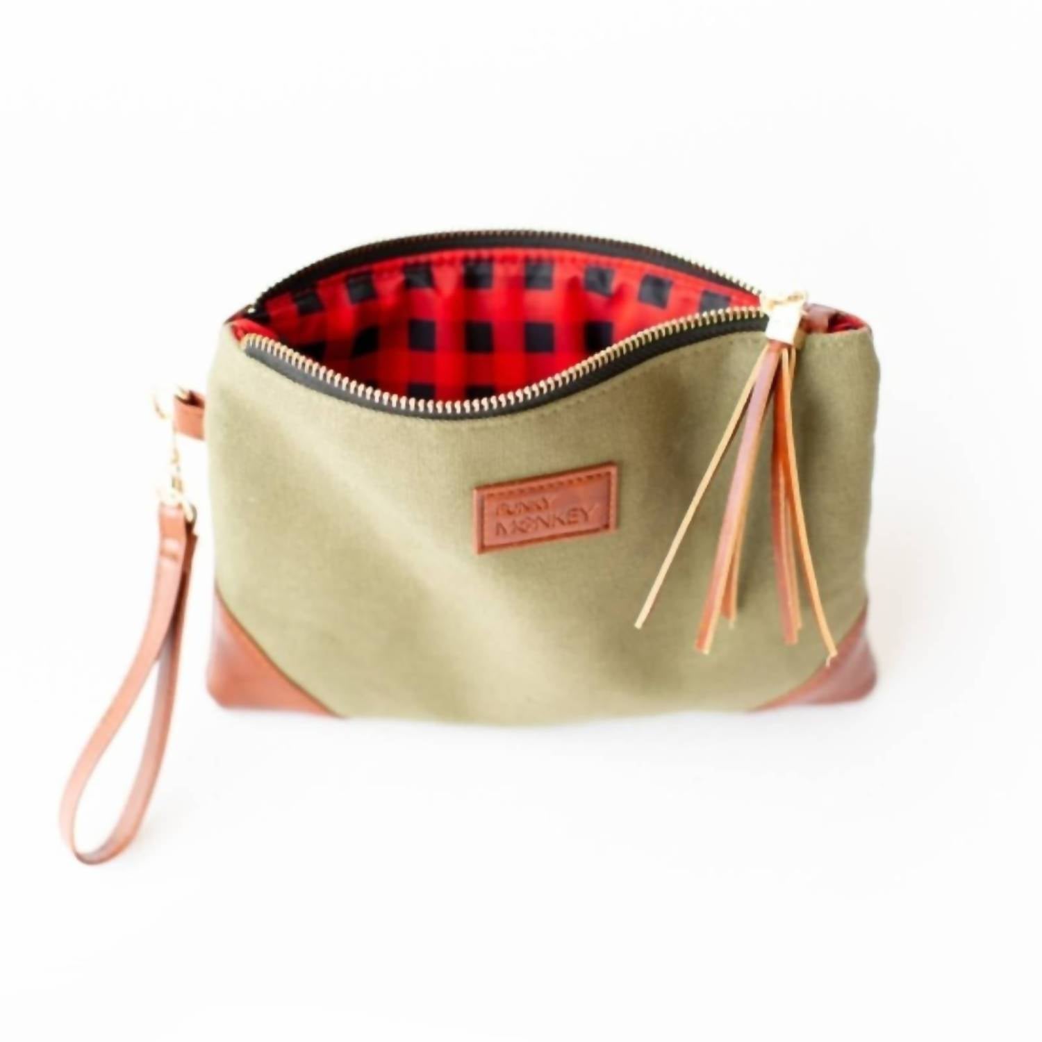 Funky Monkey - Women's Check Lined Wristlet
