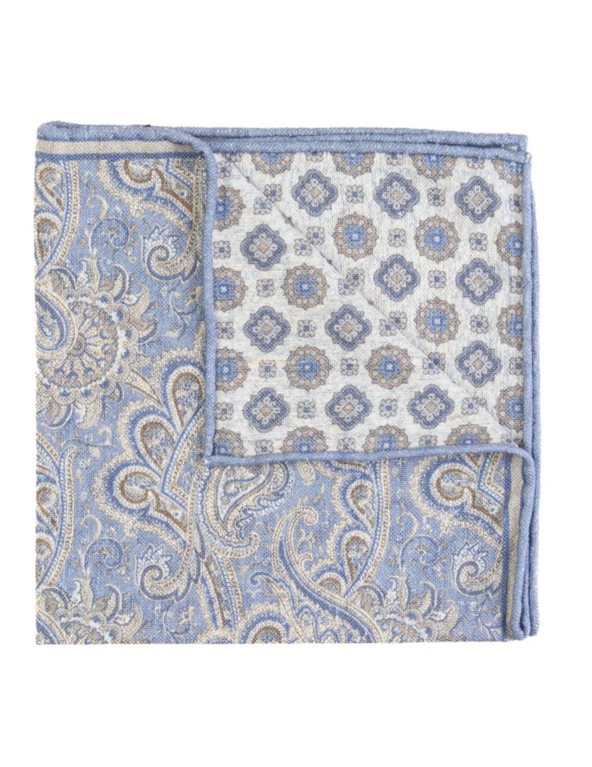 Pacific Silk - Paisley To Medallion Print Hanky Scarf