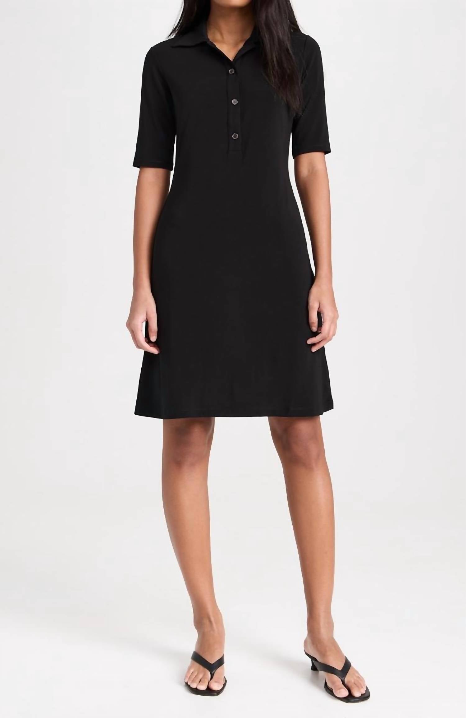 Vince - Elbow-sleeve Polo Dress